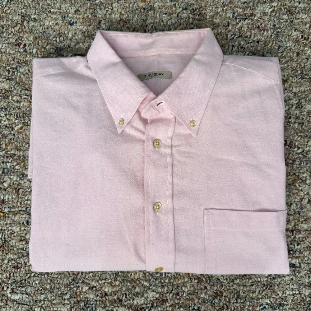 Burberry London Pink Button-Down Shirt Men’s 2XT Big & Tall 100% Cotton